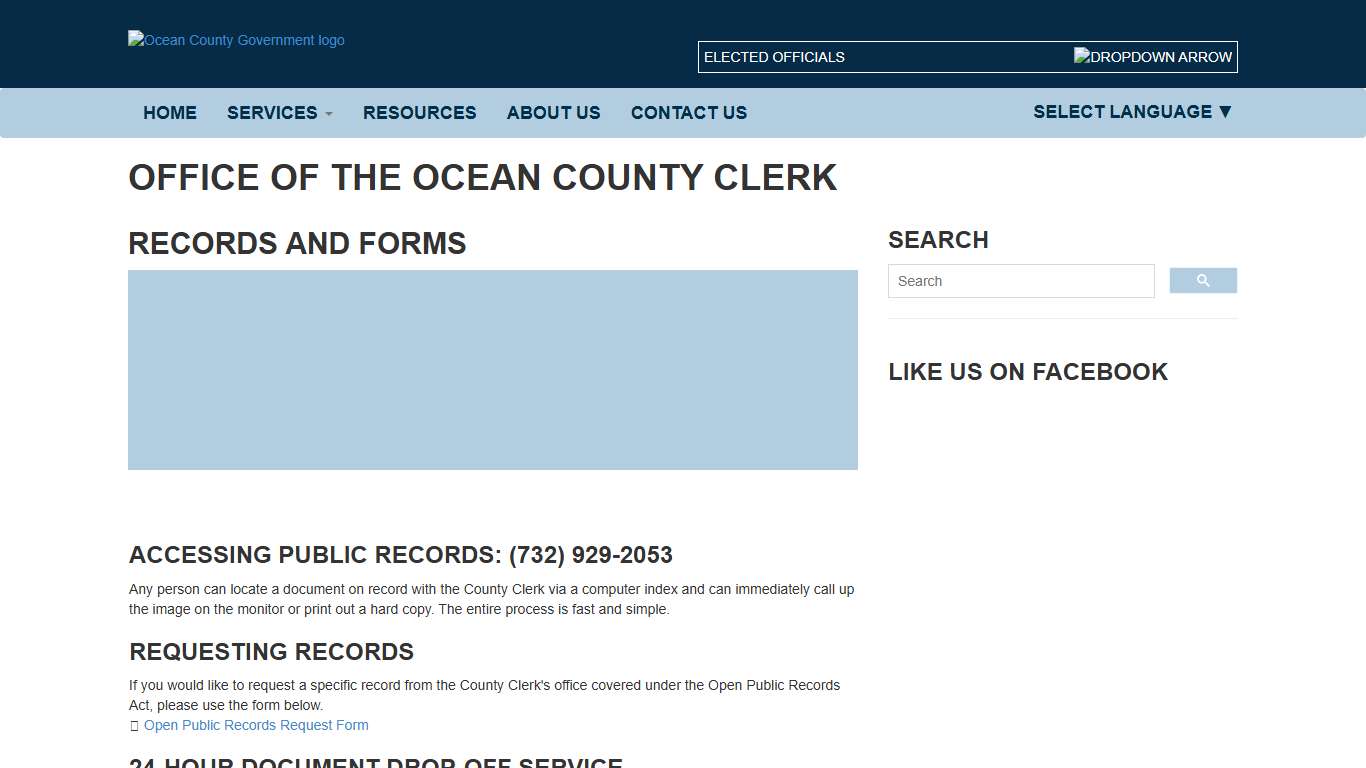 Records and Forms Office of the Ocean County Clerk